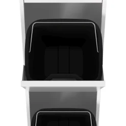 Abfalleimer Metall 3 Fächer 51L weiss