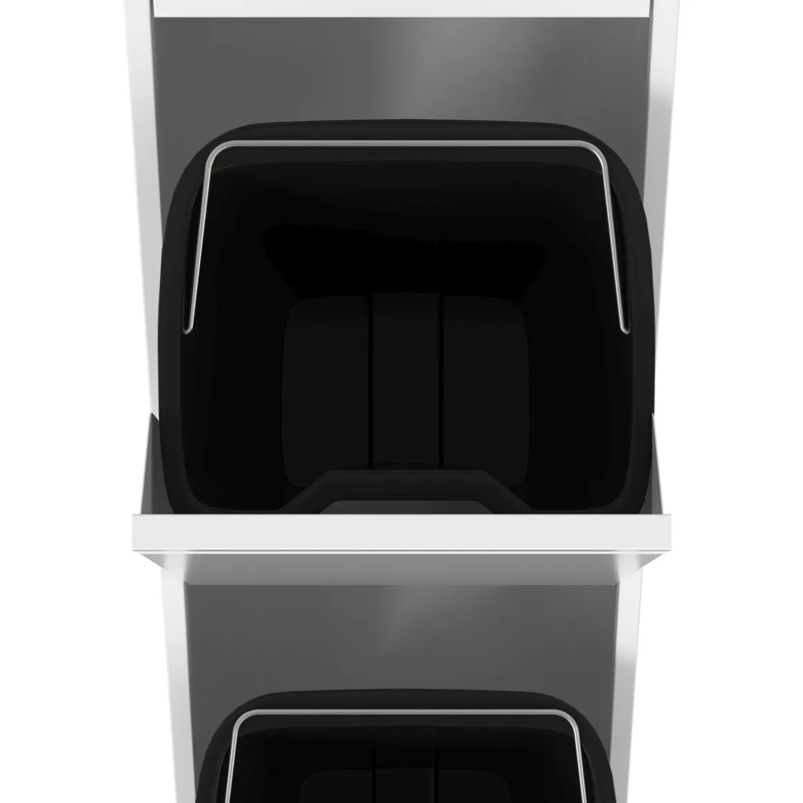Abfalleimer Metall 3 Fächer 51L weiss