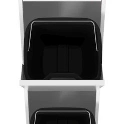 Abfalleimer Metall 2 Fächer 34L weiss