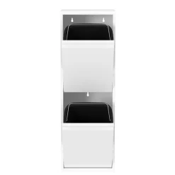 Abfalleimer Metall 2 Fächer 34L weiss