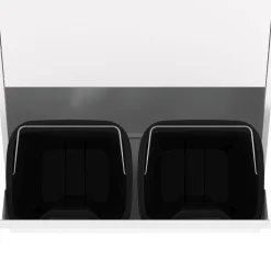 Abfalleimer Metall 4 Fächer 68L weiss