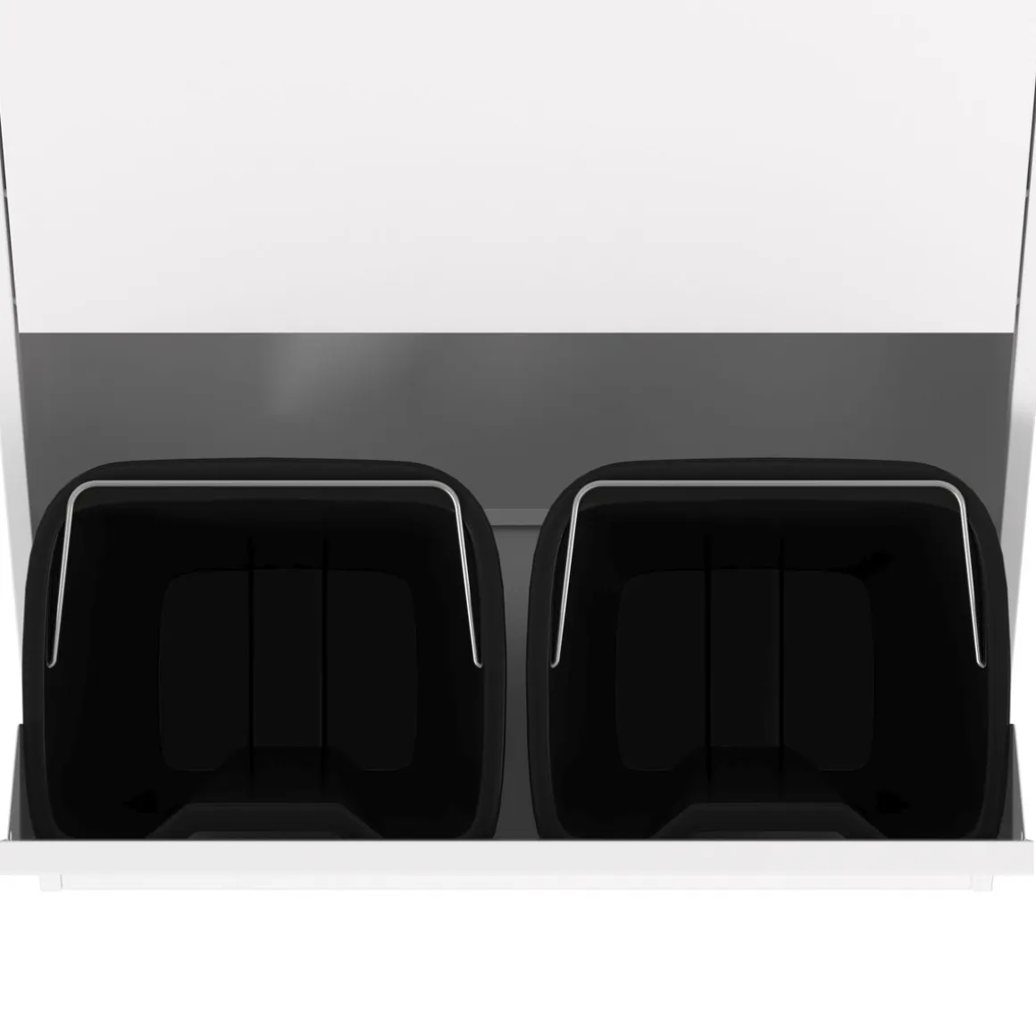 Abfalleimer Metall 4 Fächer 68L weiss