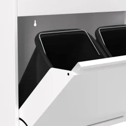 Abfalleimer Metall 4 Fächer 68L weiss