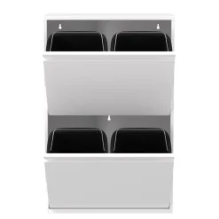Abfalleimer Metall 4 Fächer 68L weiss
