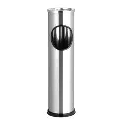 Abfalleimer mit Aschenbecher Edelstahl 10L