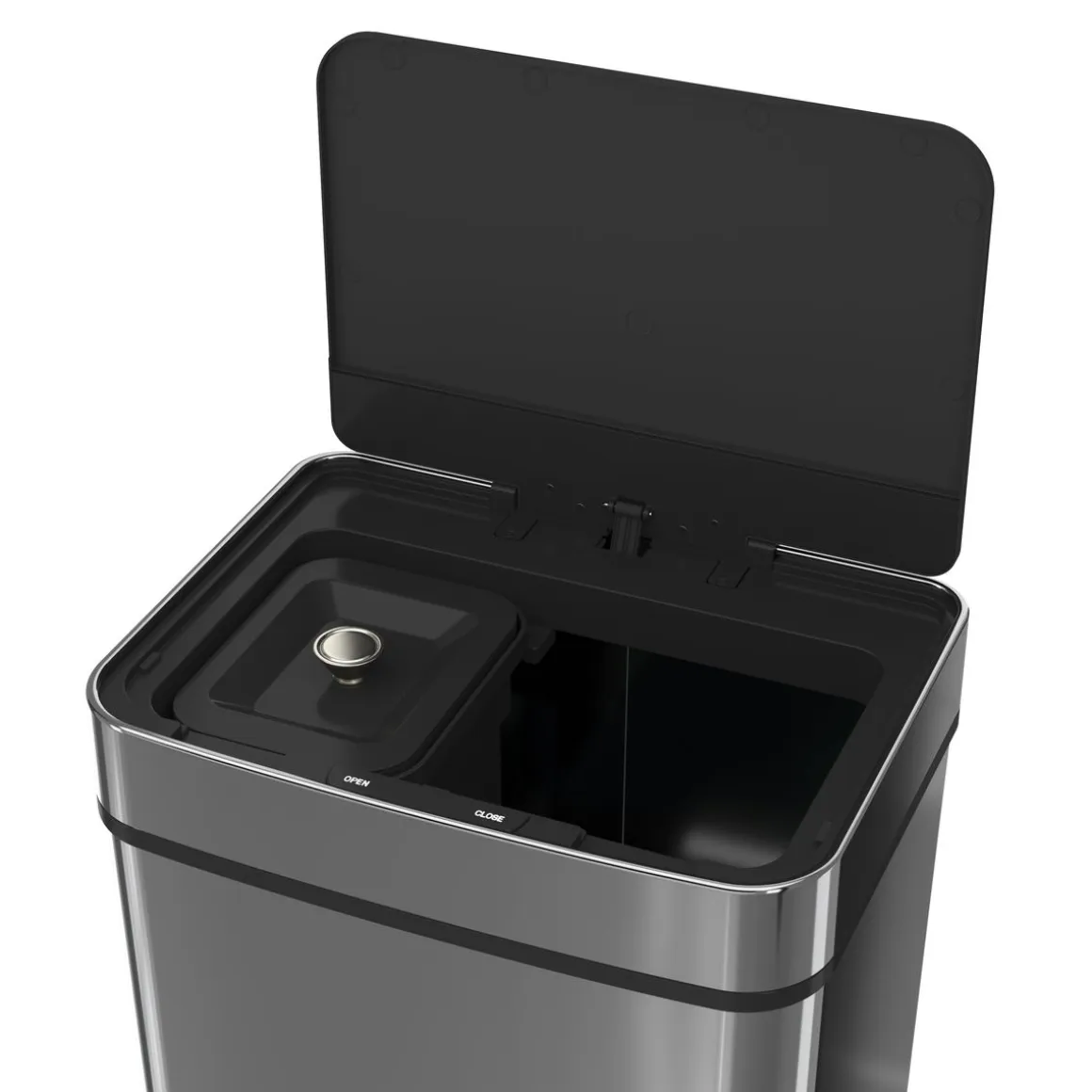 Abfalleimer mit Sensor 72L silber