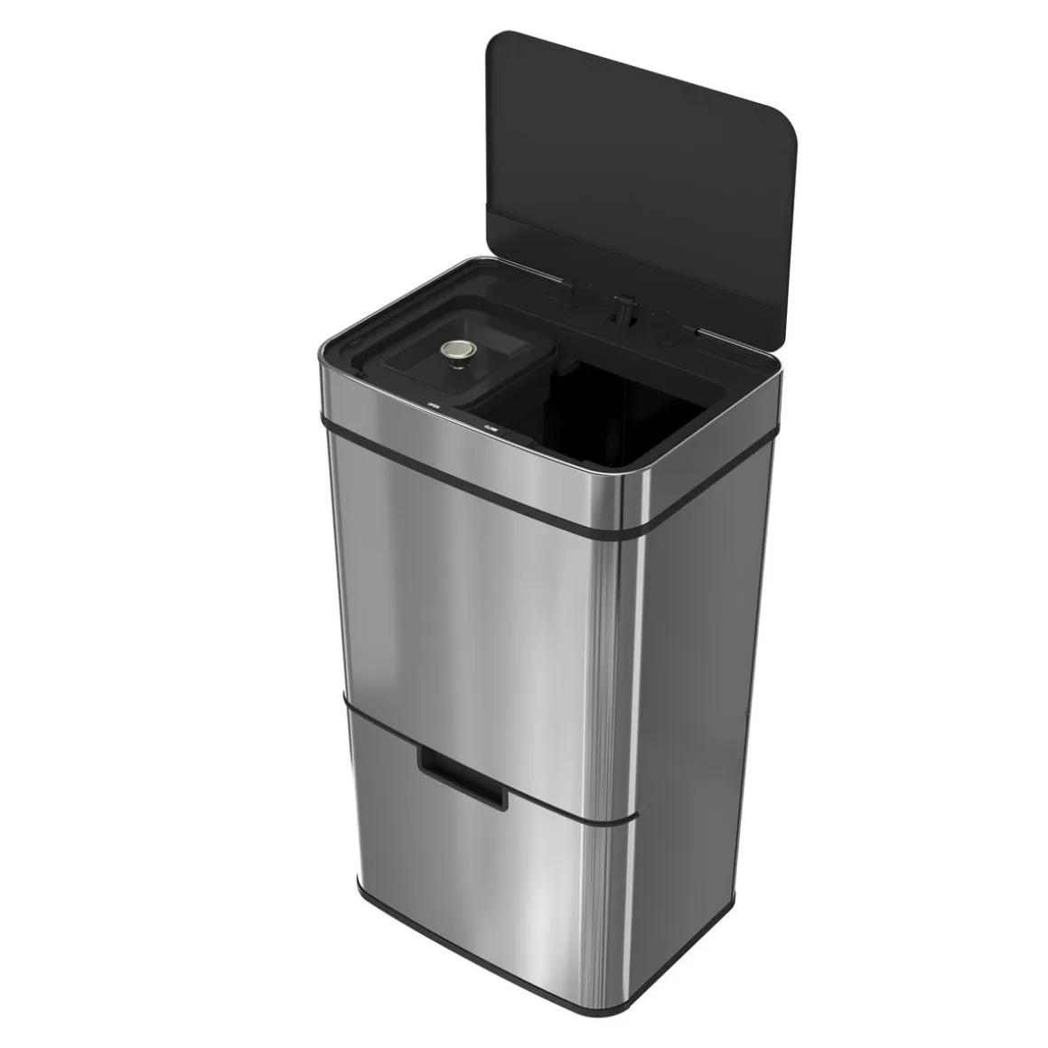 Abfalleimer mit Sensor 72L silber