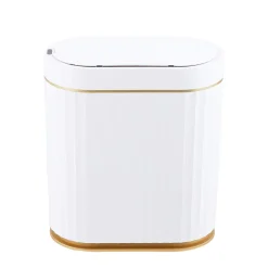 Abfalleimer mit Sensor 7L weiss/gold
