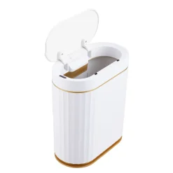 Abfalleimer mit Sensor 7L weiss/gold