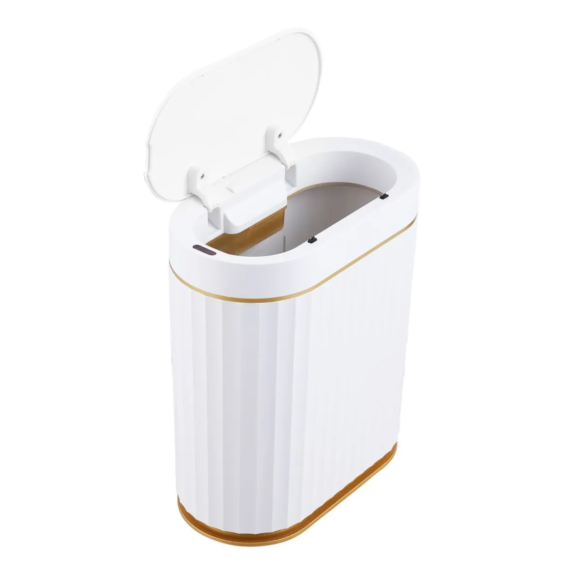 Abfalleimer mit Sensor 7L weiss/gold