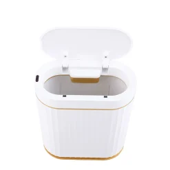 Abfalleimer mit Sensor 7L weiss/gold