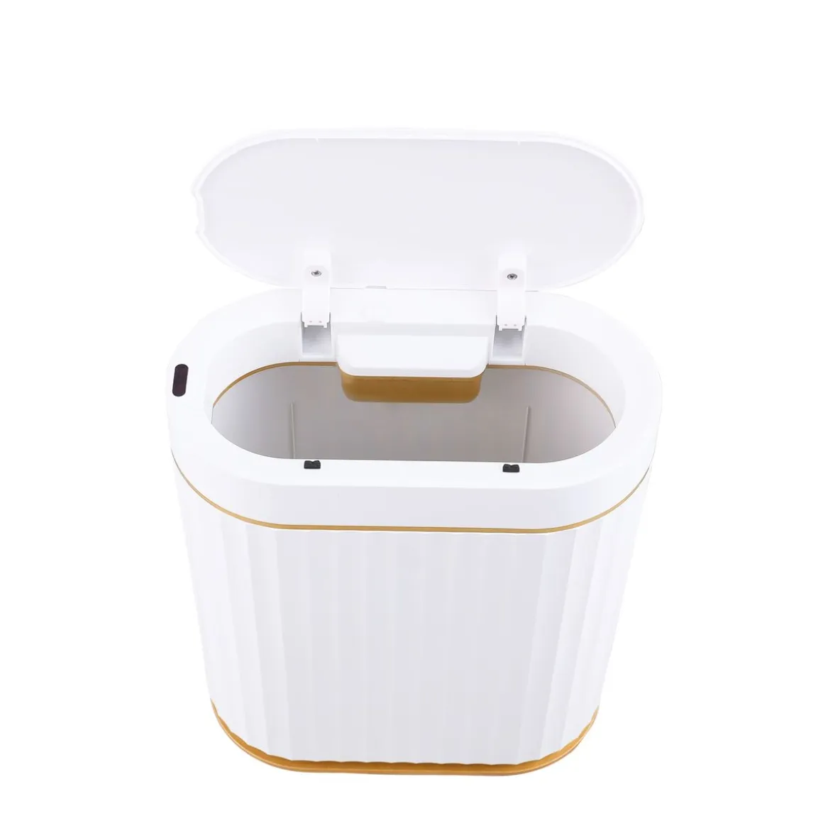 Abfalleimer mit Sensor 7L weiss/gold