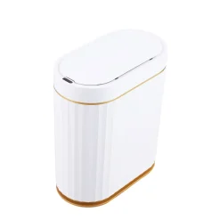 Abfalleimer mit Sensor 7L weiss/gold