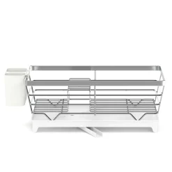 Abtropfgestell Edelstahl mit Auslauf 40 x 26 x 15 cm weiss/silber