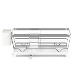 Abtropfgestell Edelstahl mit Auslauf 40 x 26 x 15 cm weiss/silber