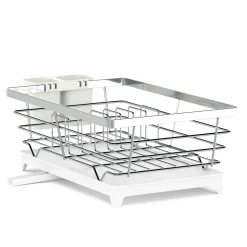 Abtropfgestell Edelstahl mit Auslauf 40 x 26 x 15 cm weiss/silber