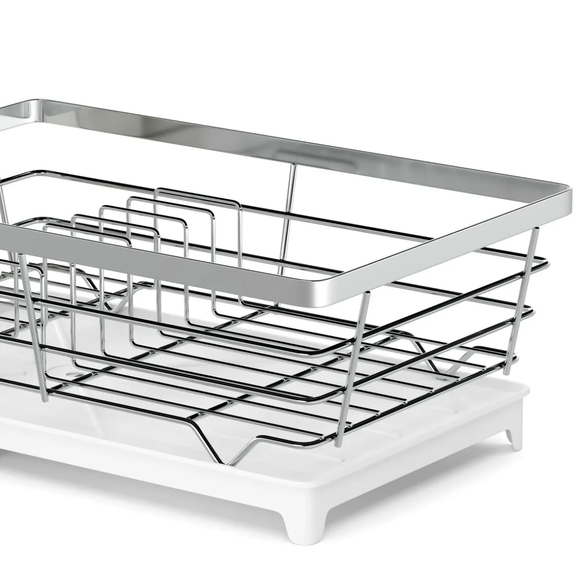 Abtropfgestell Edelstahl mit Auslauf 40 x 26 x 15 cm weiss/silber
