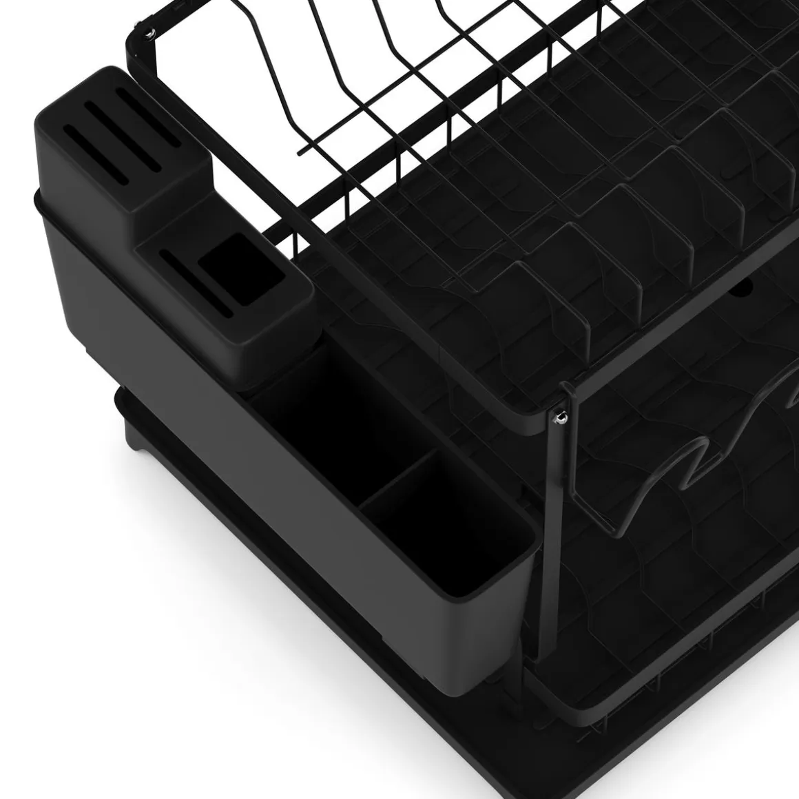 Abtropfgestell Metall 2 Etagen mit Auslauf 42 x 29 x 30 cm schwarz