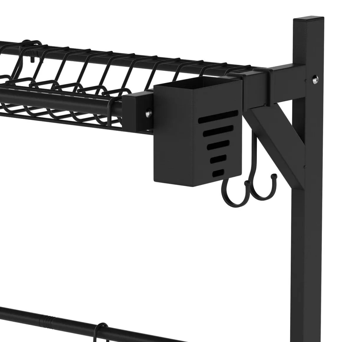 Abtropfgestell Metall 2 Etagen 65 x 28 x 52 cm schwarz