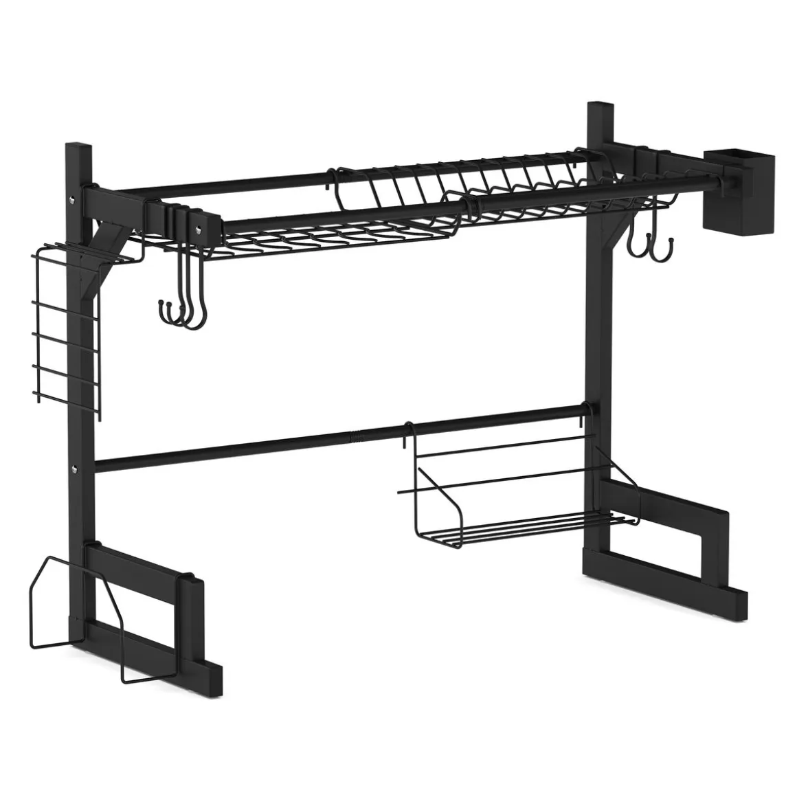 Abtropfgestell Metall 2 Etagen 65 x 28 x 52 cm schwarz