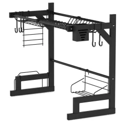 Abtropfgestell Metall 2 Etagen 65 x 28 x 52 cm schwarz