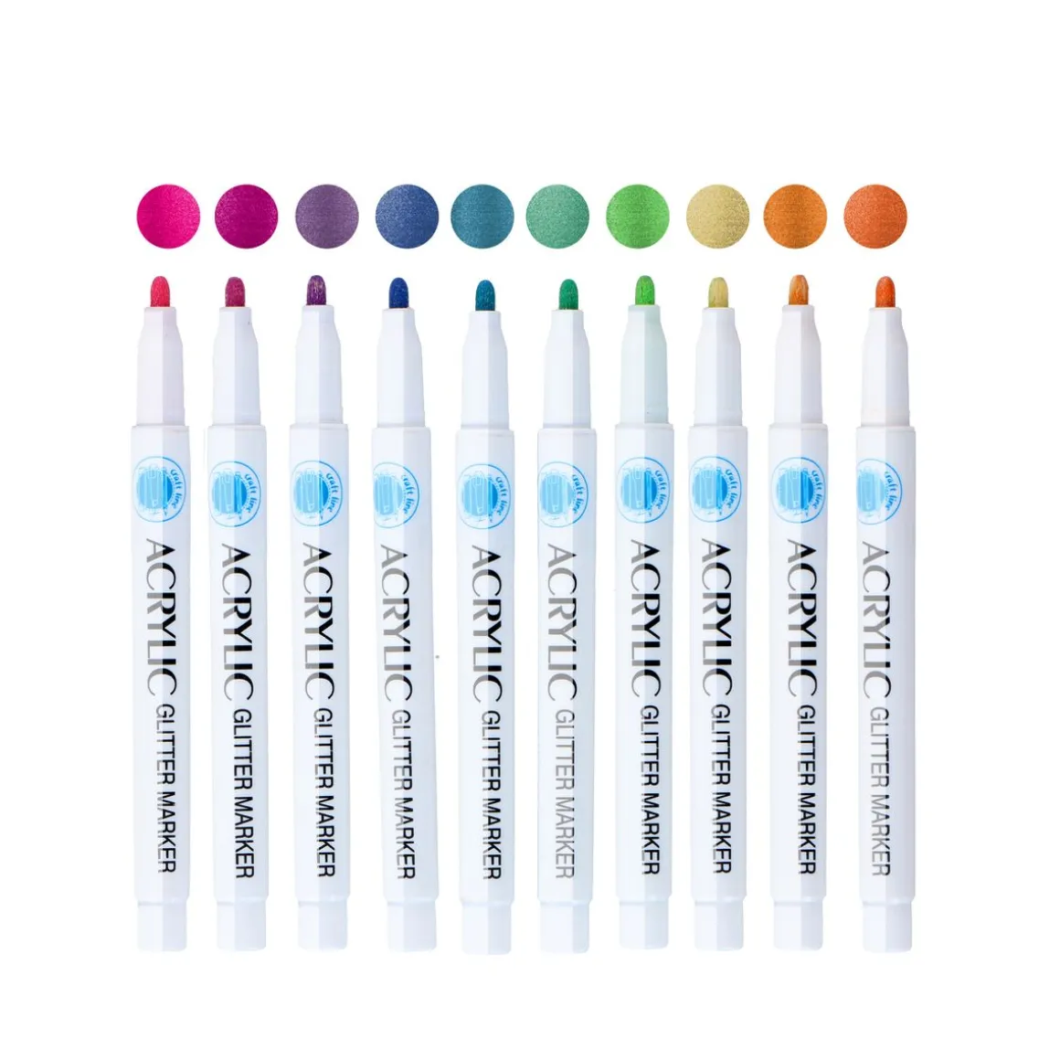 Acrylmarker Set Glitzer 10-teilig bunt