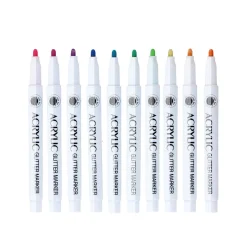 Acrylmarker Set Glitzer 10-teilig bunt
