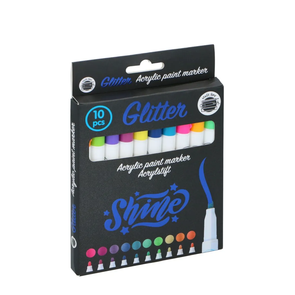 Acrylmarker Set Glitzer 10-teilig bunt