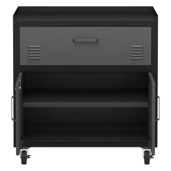 Aktenschrank MAKSIMUS 2 Türen 1 Schublade 77 x 80 cm anthrazit/schwarz