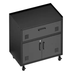 Aktenschrank MAKSIMUS 2 Türen 1 Schublade 77 x 80 cm anthrazit/schwarz
