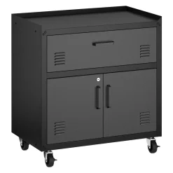 Aktenschrank MAKSIMUS 2 Türen 1 Schublade 77 x 80 cm anthrazit/schwarz