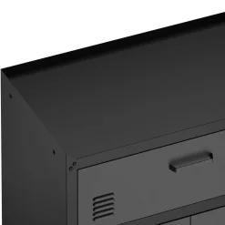 Aktenschrank MAKSIMUS 2 Türen 1 Schublade 77 x 80 cm anthrazit/schwarz