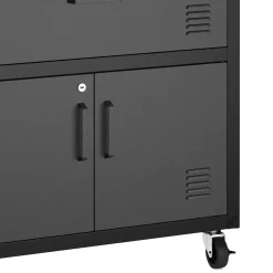Aktenschrank MAKSIMUS 2 Türen 1 Schublade 77 x 80 cm anthrazit/schwarz
