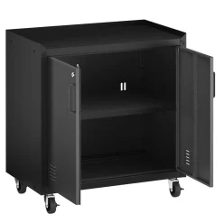 Aktenschrank MAKSIMUS 2 Türen 77 x 80 cm anthrazit/schwarz