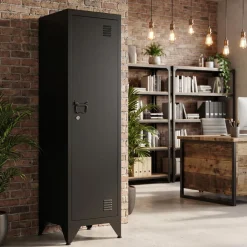 Aktenschrank mit 3 Böden ANTEY 38 x 137 cm schwarz