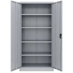 Aktenschrank mit 5 Böden 90 x 180 cm grau