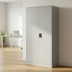 Aktenschrank mit 5 Böden 90 x 180 cm grau