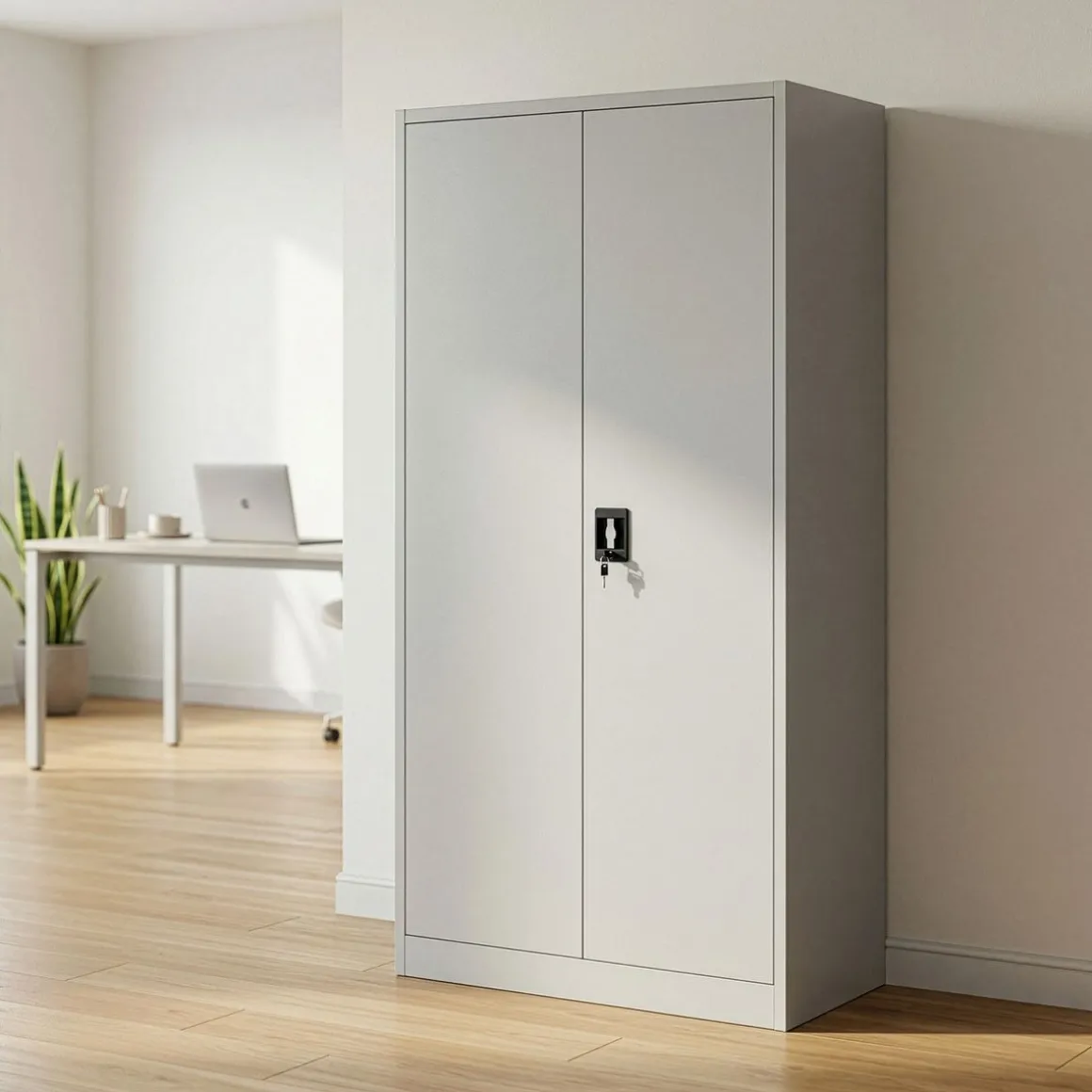 Aktenschrank mit 5 Böden 90 x 180 cm grau
