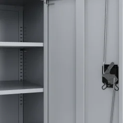 Aktenschrank mit 3 Böden 90 x 90 cm grau