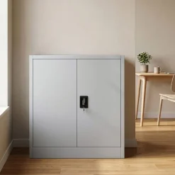 Aktenschrank mit 3 Böden 90 x 90 cm grau