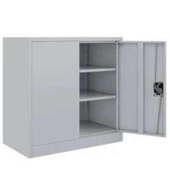 Aktenschrank mit 3 Böden 90 x 90 cm grau