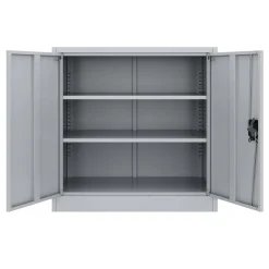 Aktenschrank mit 3 Böden 90 x 90 cm grau
