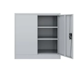 Aktenschrank mit 3 Böden 90 x 90 cm grau