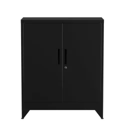 Aktenschrank mit 3 Böden 80 x 100 cm schwarz