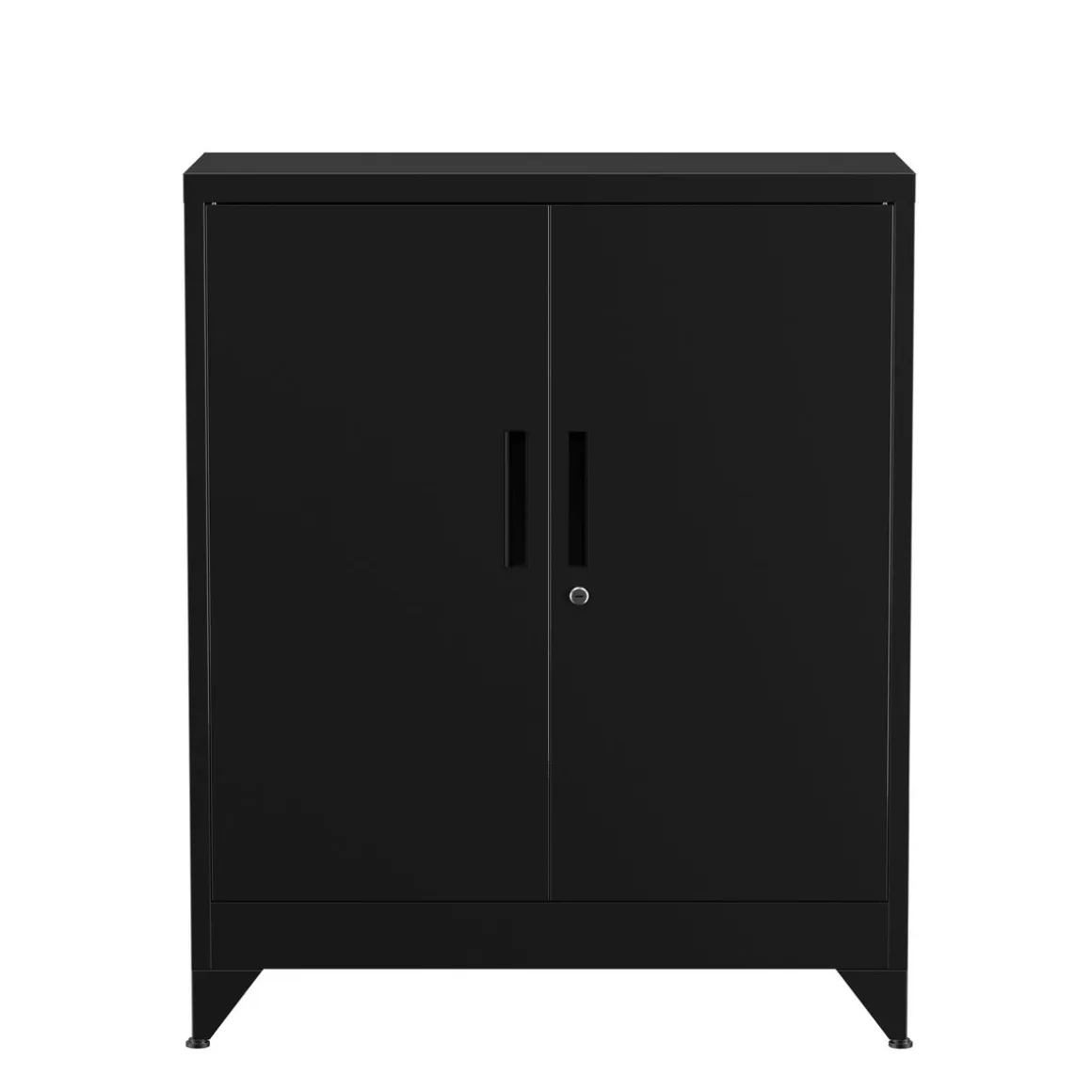 Aktenschrank mit 3 Böden 80 x 100 cm schwarz