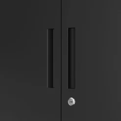 Aktenschrank mit 3 Böden 80 x 100 cm schwarz