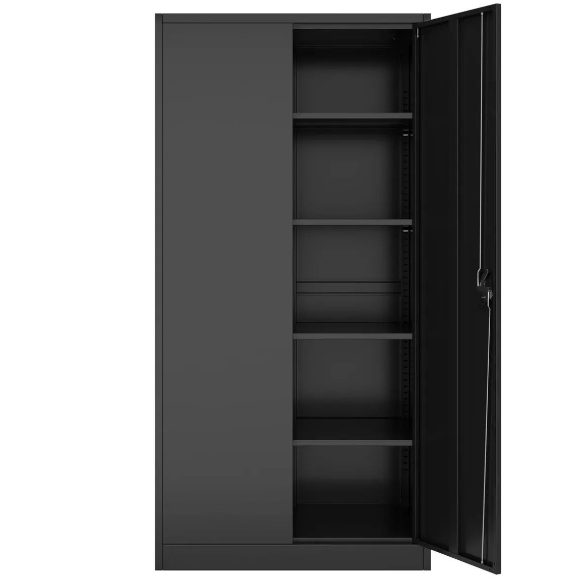 Aktenschrank mit 5 Böden 90 x 180 cm schwarz