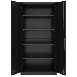 Aktenschrank mit 5 Böden 90 x 180 cm schwarz