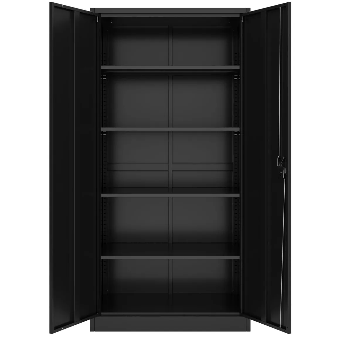 Aktenschrank mit 5 Böden 90 x 180 cm schwarz