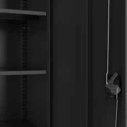 Aktenschrank mit 4 Böden 90 x 140 cm schwarz